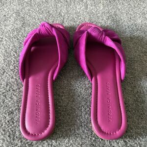 What Color Raspberry Looks Like Veronica Beard | Shoes | Veronica Beard Salton Raspberry Suede Slide ...